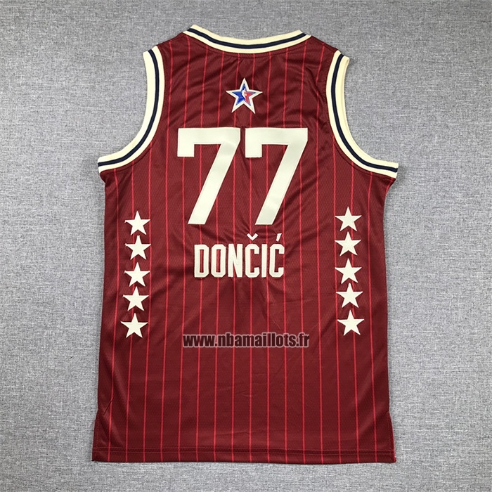 Maillot Enfant All Star 2024 Dallas Mavericks Luka Doncic NO 77 Rouge